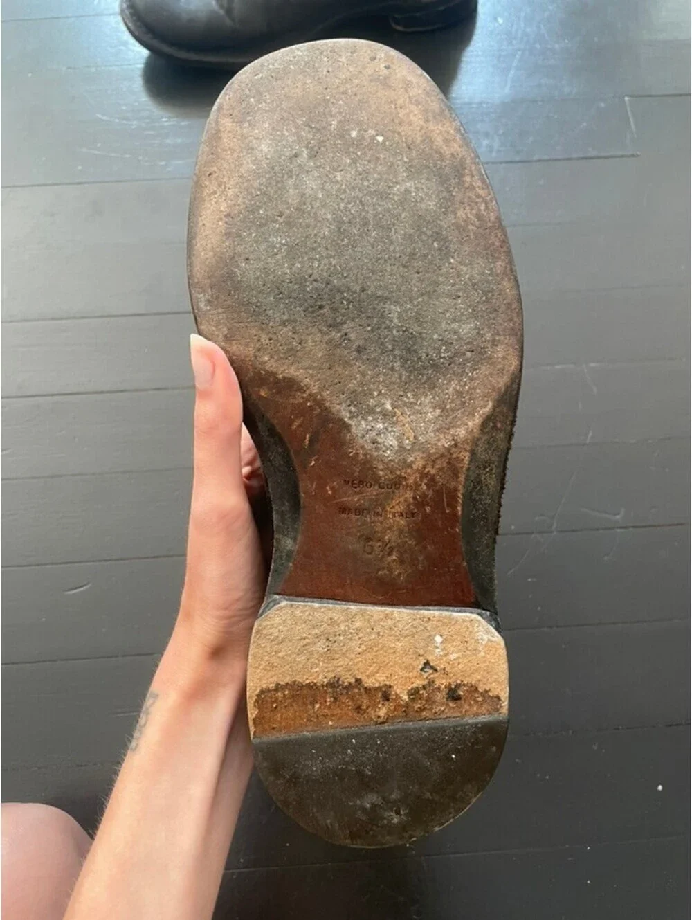 Vintage Italian Chelsea Boots Distressed Brown Leather 6.5